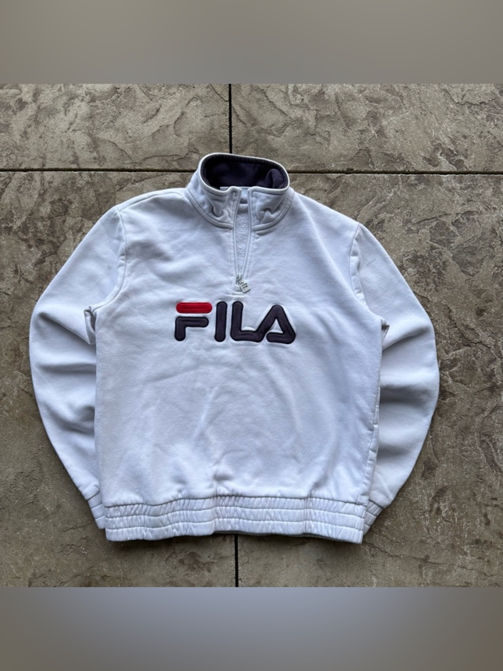 Vintage 90s Fila White Quarter Zip Sweatshirt